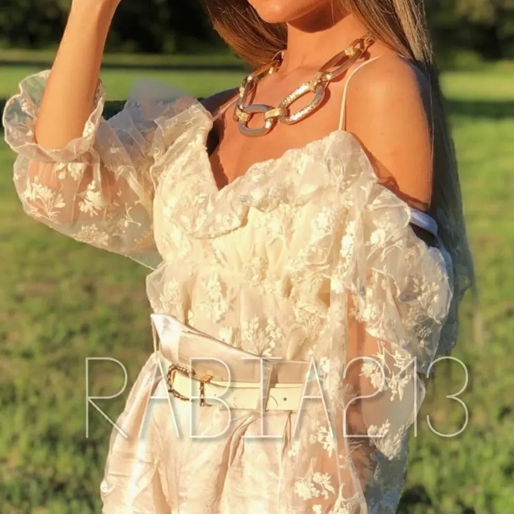ZARA EMBROIDERED RUFFLED BLOUSE - Picture 5 of 11